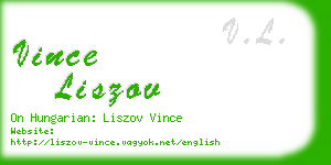 vince liszov business card